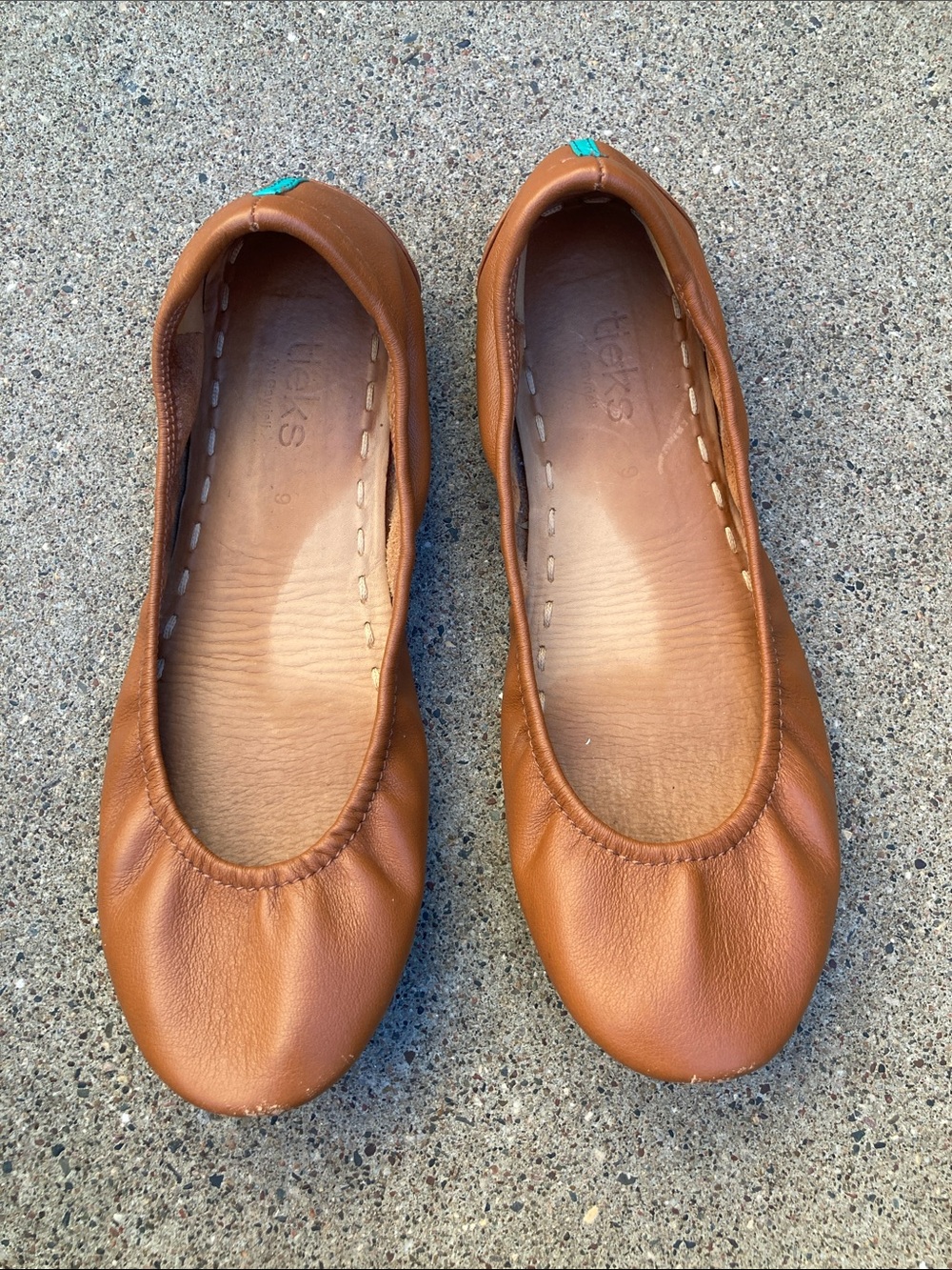 🏇TKEES Cognac Leather Ballet Flats